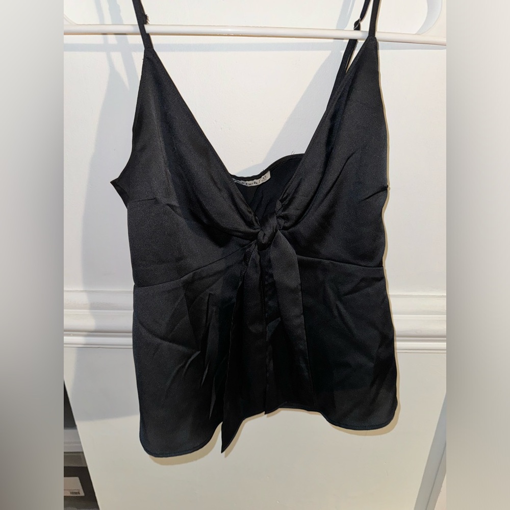 Abercrombie satin black crop tank